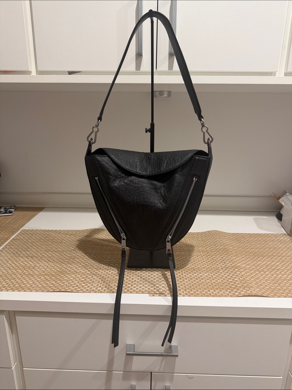 Vince Camuto black leather bag